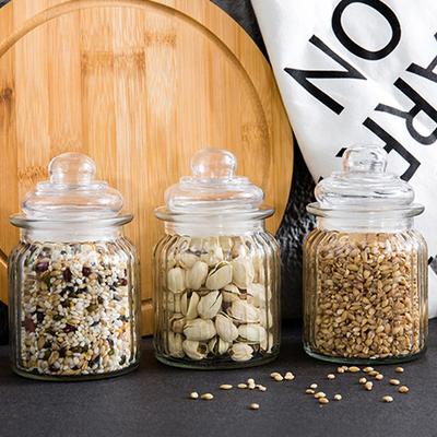Glass Candy Jar Sealed Transparent Mini Storage Bottle Household Coffee Bean Tea Caddy Kitchen Food Storage Container Jar Box