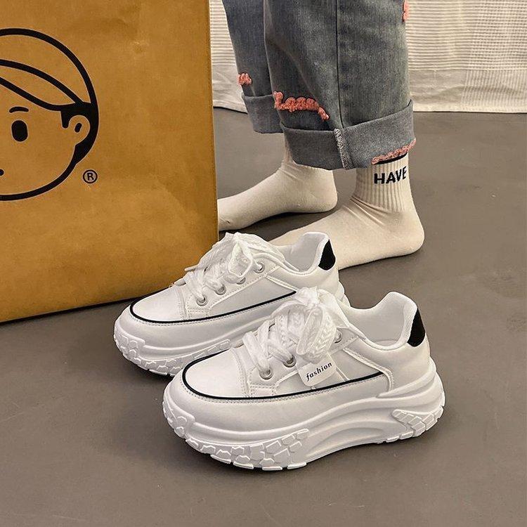 Женская новая юбка весенние толстоподошвенные увеличивающие рост папины повседневные кроссовки 35 белый