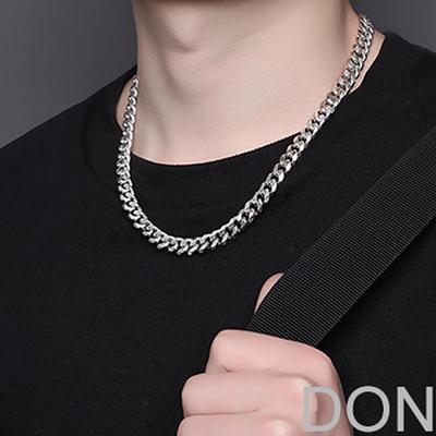 European-American Cuban Chain Necklace: Trendy, Thick, Titanium Steel, Unisex Hip-Hop Style, Durable Non-Fade Finish