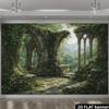 2D Gothic Stone Ruins Ivy Backdrop Enchanted Forest Photography Background