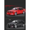 1/24 BMW M3 E30 Toy Car Model Diecast Metal Vehicle Miniature Pull Back Sound Light Doors Openable Collection Gift for Kid Boys