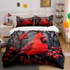 Red Bird Nature Decor 3Pc Multiple Sizes Kid'S And Adults' Bedroom Exquisite 3Pc Bedding Set, Gift