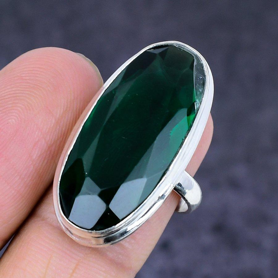 Chromdiopsid Edelstein Handgefertigt 925 Sterlingsilber Schmuck Ringgröße 5 D1w19