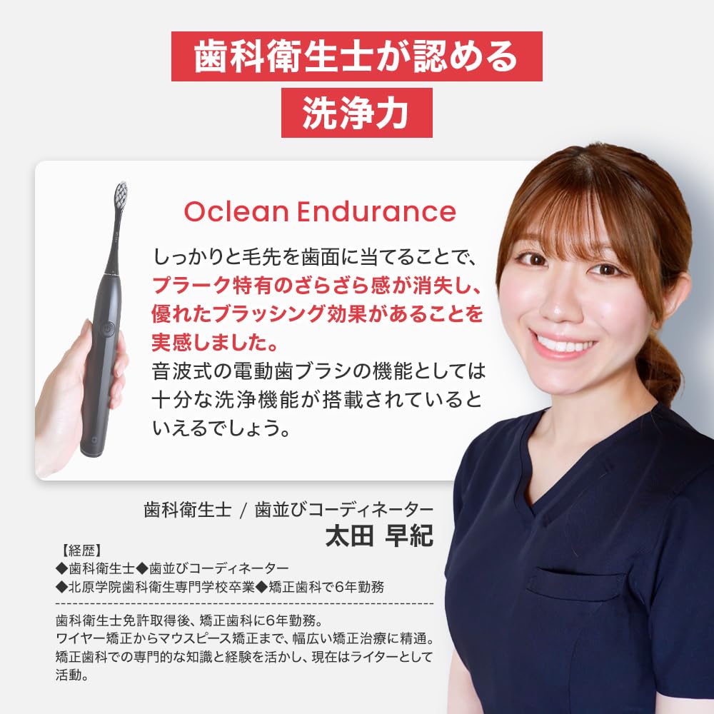 Oclean Endurance Electric Recommended by Dental IPX7 Adjustable Linear USB Fast Wall Mount Stand White Toothbrush, Associations, Waterproof,