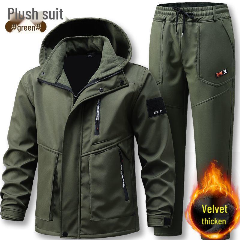 Men's Fleece-Lined 3-in-1 Windbreaker: Waterproof, Windproof, Warm Outdoor Jacket for Autumn and Winter