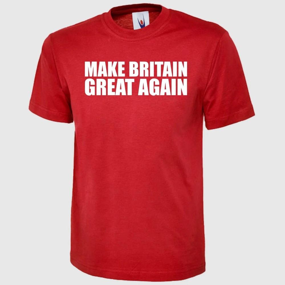 Make Britain Great Again TShirt Mens Short Sleeve Patriotic Printed Tee M