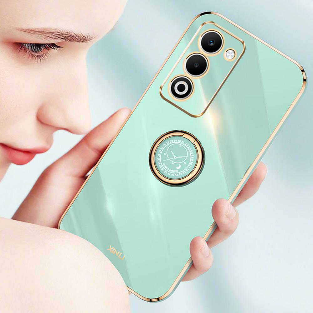 XINLI For Oppo A5 5G/4G Case Ring Kickstand Electroplating TPU Phone Cover