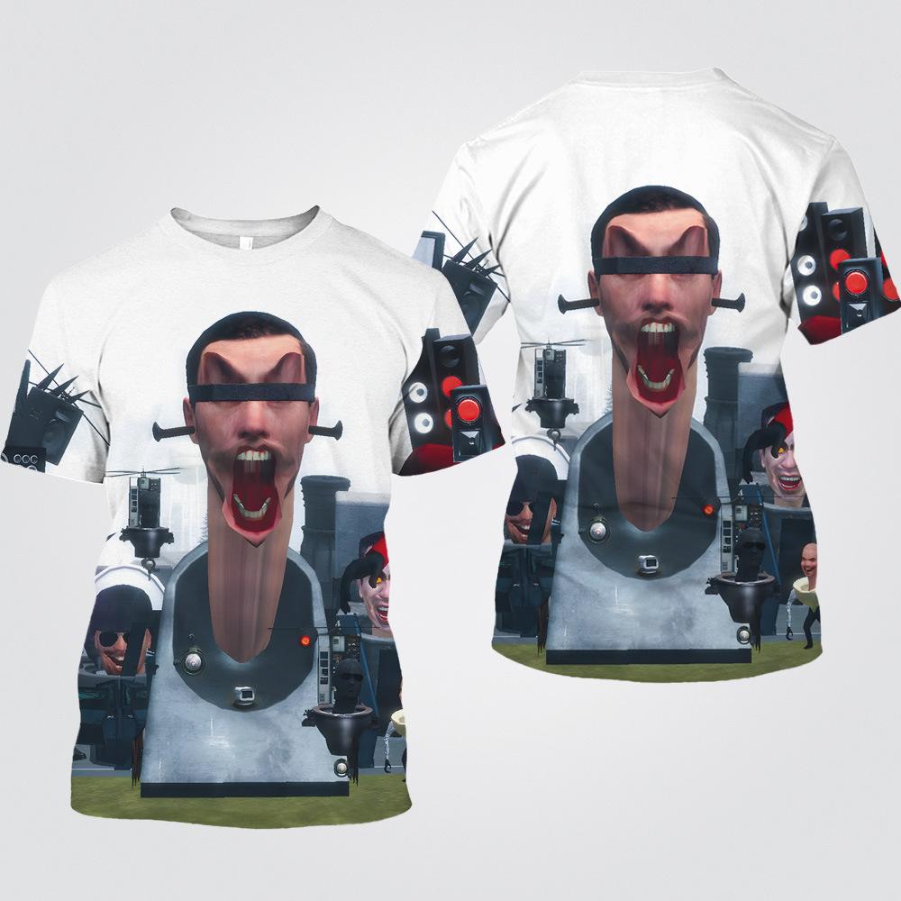 Summer Fashion Women/Men's Casual Game Skibidi Toilet Printed Cosplay Short Sleeve T-shirts