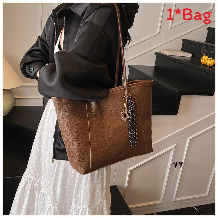 Borsa a Tote di Grande Capacità per Donna in Materiale PU con Chiusura Superiore a Zip per Uso Quotidiano