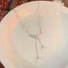 Titanium Steel Not Fading Bowknot Tassel Necklaces for Women Light Luxury Clavicle Chain Jewelry