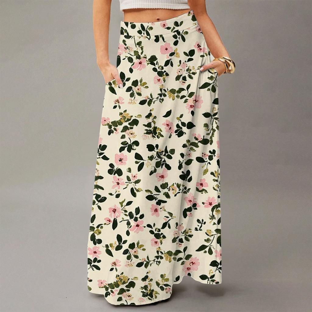 Women's Flowing Maxi Dress Regular Casual Summer Floral Print Bohemian  Skirt