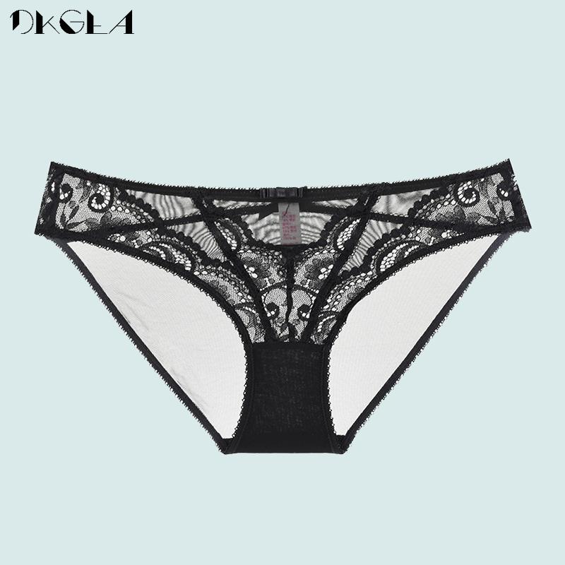 DKGEA Low-Rise Transparent Sexy Panties Lace