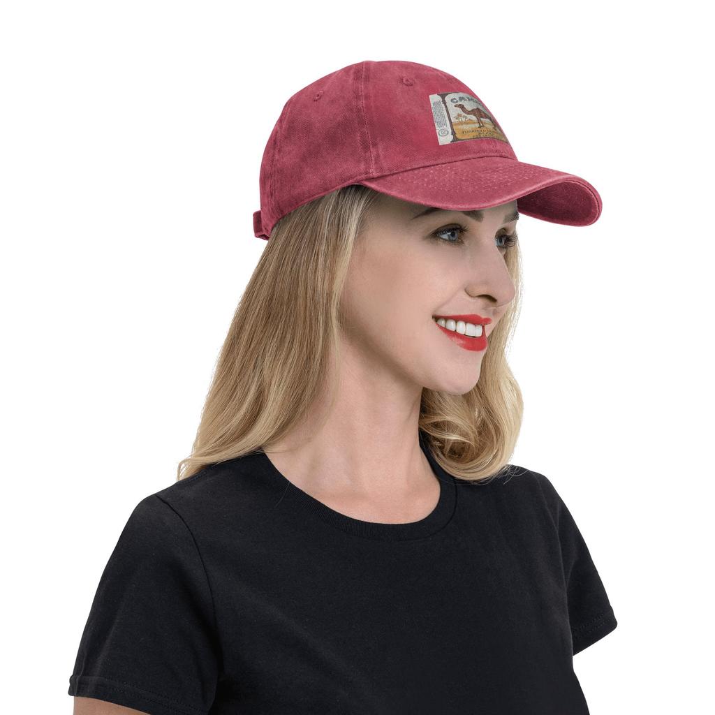 Unisex baseballové čepice Vintage velbloudí cigaretová krabička Džínová látka Letní sportovní baseballové kšiltovky Hip Hop čepice Casquette