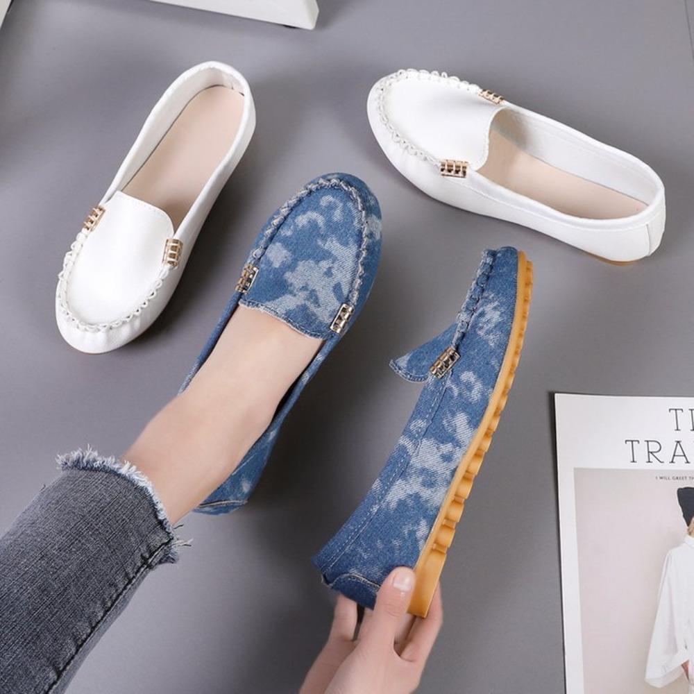 Women Shoes Soft Leather Shoes with Heels Loafers Black Flat Shoes Women's Moccasins Casual Zapatos Mujer Flats Female Footwear