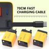Tragbares 3-in-1 GaN-Ladegerät 80W MAX Schnellladegerät mit einziehbarem Datenkabel für iPhone 17 Airpods Macbook Telefon Tablet Ladegerät