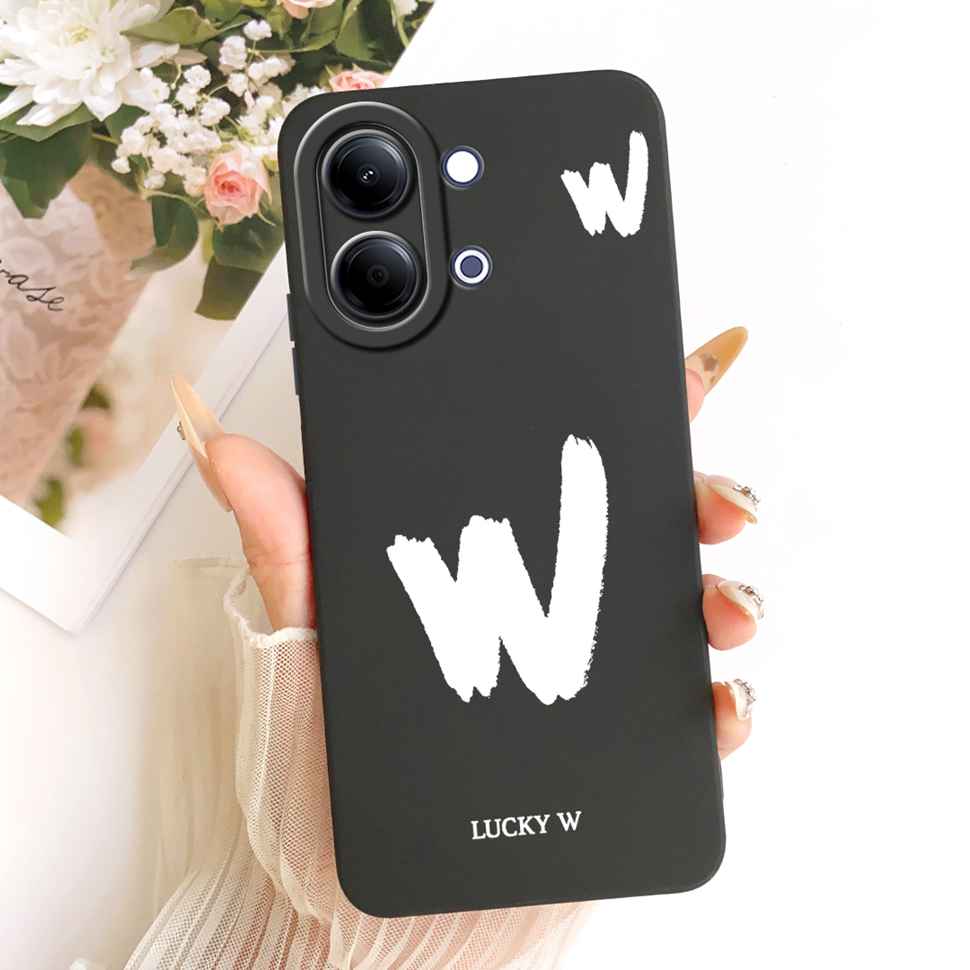 For vivo Y05 4G Case Fashion Simple Letters A-Z Silicone Back Cover For Vivo Y11D VIVO Y05 4G Bumper Phone Cases Shockproof
