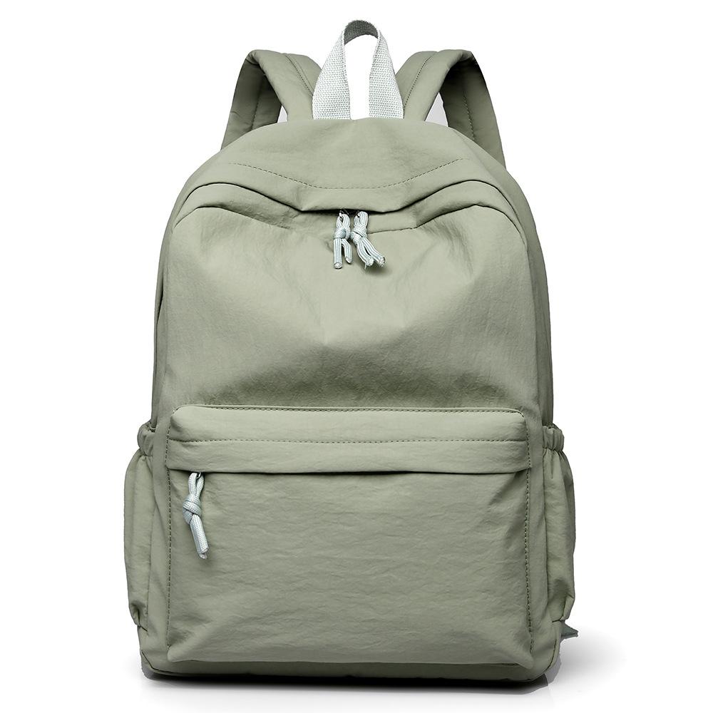 New Backpack Student Schoolbag Simple Solid Color Durable Nylon Backpack Leisure Travel Backpack