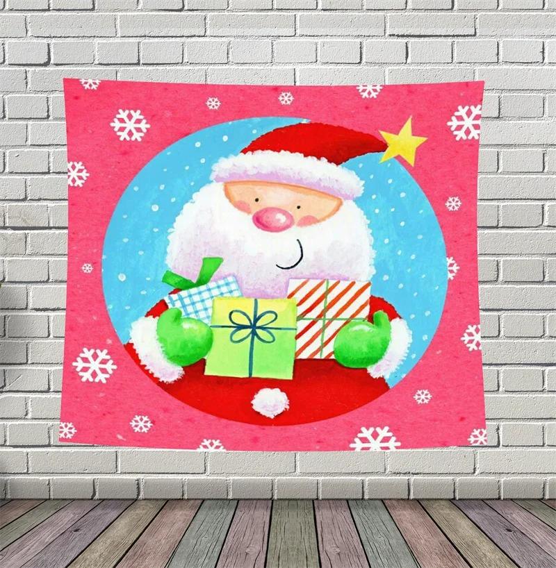 

Гобелен с рисунком Санта-Клауса для дома, спальни, гостиной, настенного украшения, рождественский гобелен 100x75cm