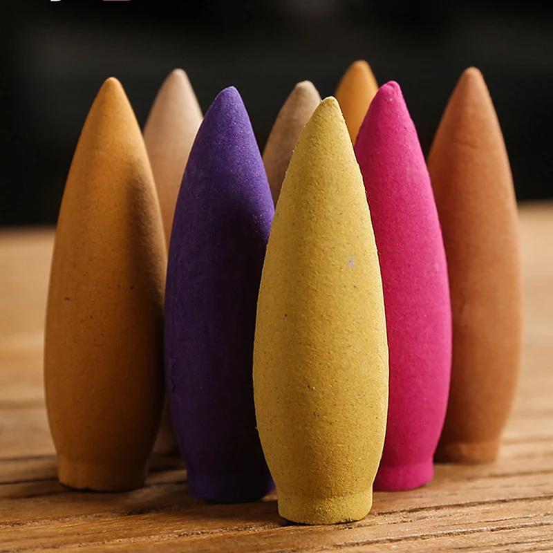 20pcs/box Oversized Backflow Incense Cones 30 Minutes Smoke Waterfall Lavender Jasmine Cone Incense Purified Air Sandalwood