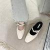 Coarse heel French half slippers silver bag head slippers women's shoes autumn and winter small fragrant Mary Jane single shoes new Chinese shoes
