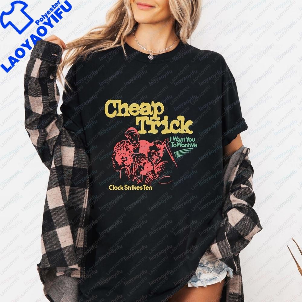 Cheap Trick Rock Bands Summer Casual Trend Shortsleeved Unisex Roundneck Tshirt for Both Unisex and WoUnisex