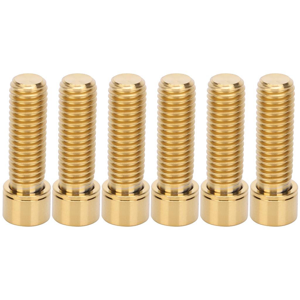6pcs M8x25mm Headset Stem Screw Handlebar Bolt Titanium Alloy Bicycle Spare Part AccessoryGolden
