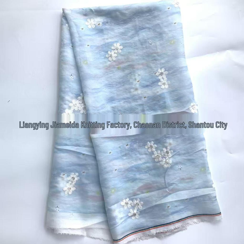 Yangzhou Embroidered Flower Fabric for Women's and Children's Clothing, Hanfu, and Printed Embroidery Clothing