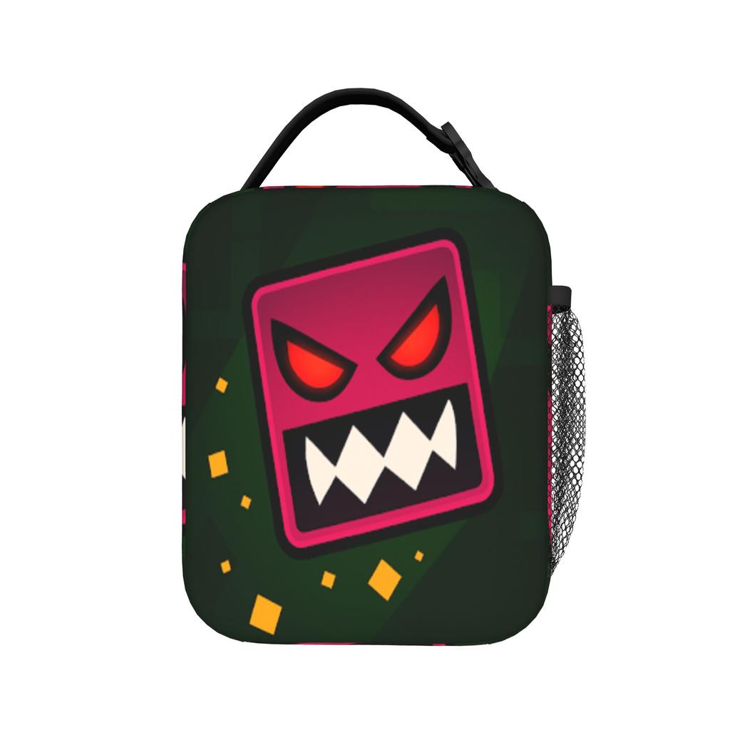 Geometry Cube Game Product Insulated Lunch Bag For Travel  Food Container Reusable Thermal Cooler Bento Box