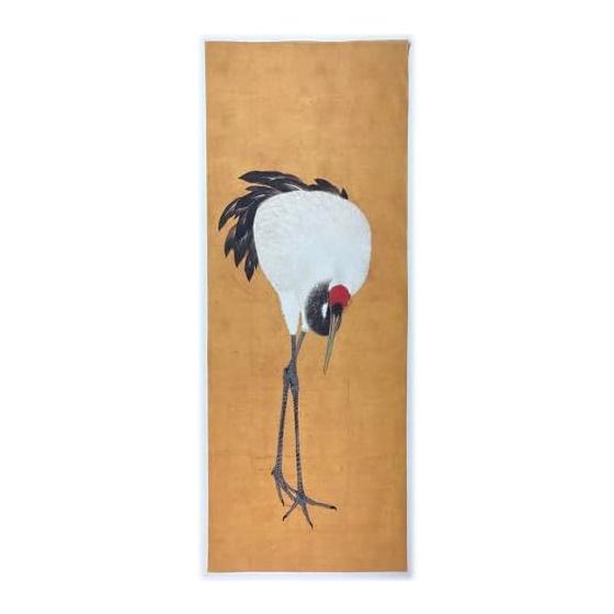 Ukiyo-e Tenugui Towel - Maruyama Okyo, Folding Screen of a Hundred Cranes, Approx. 90cm x 35cm, 100% Cotton, Japan, Premium Tokka Fabric, Reactive