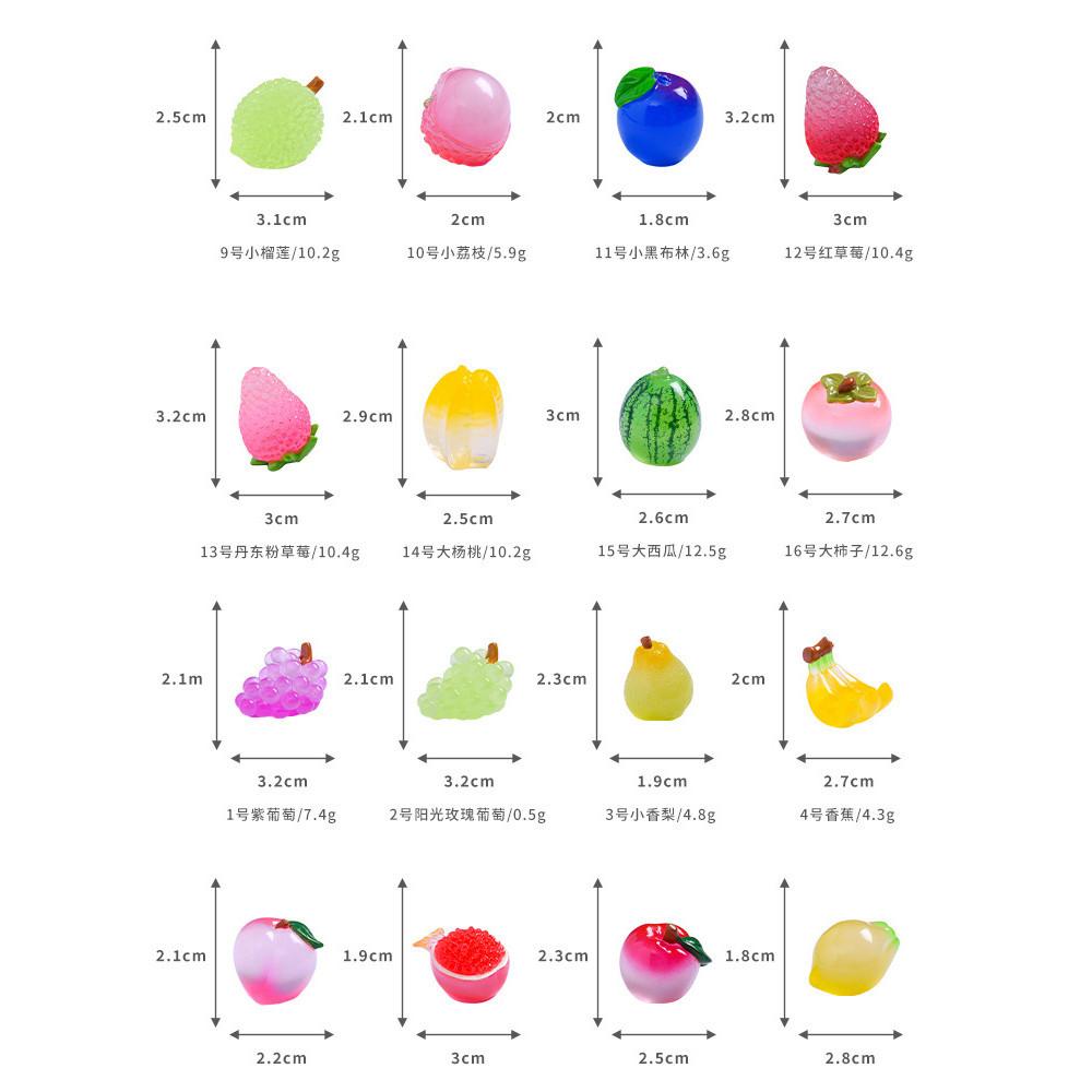 

10 шт./лот разноцветные светящиеся миниатюры фруктов светящиеся в темноте смоляные украшения сказочный сад украшение микропейзаж 1-3cm разноцветный