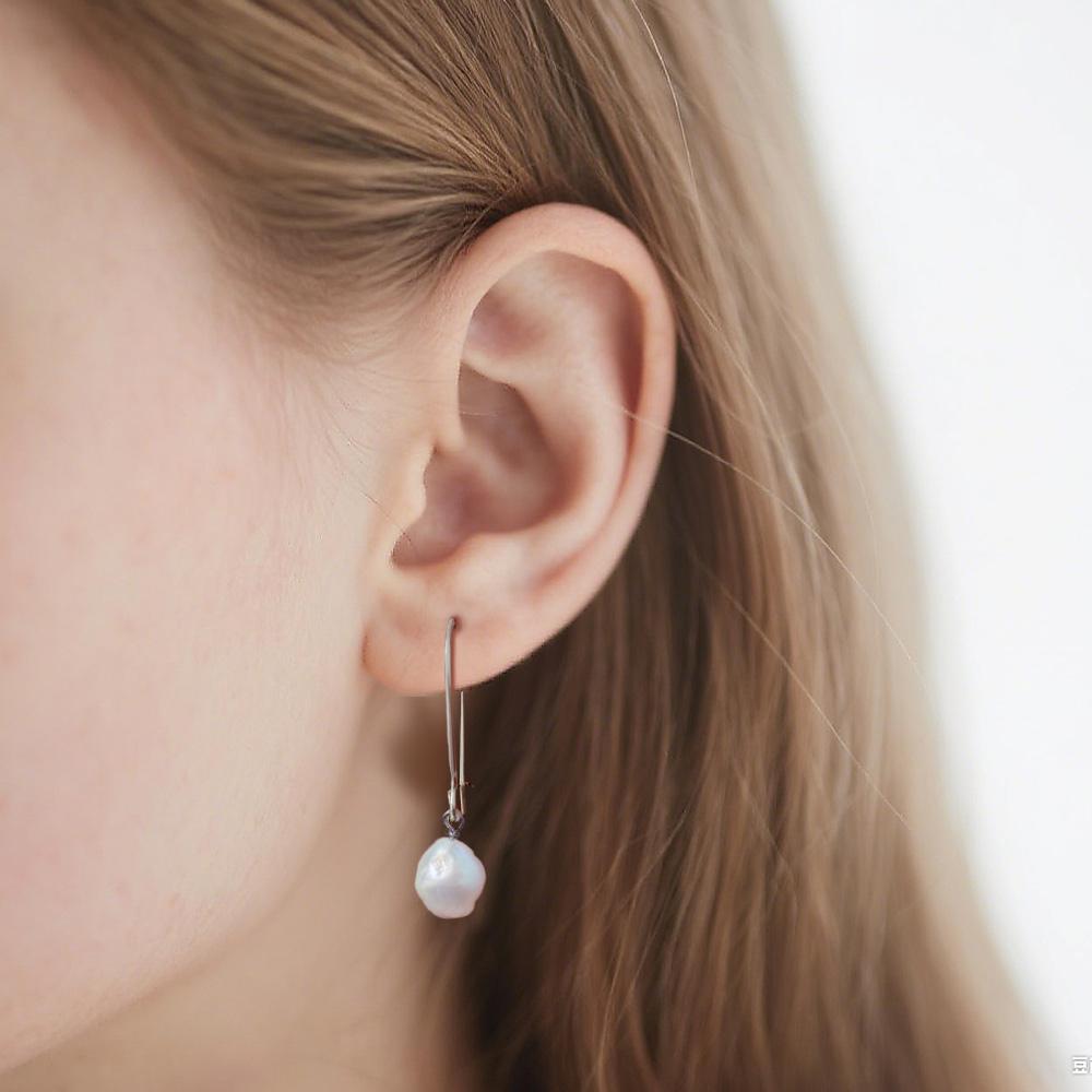 SENIKO Natural Freshwater Big Baroque Pearl Earrings Fashion Pearl Drop Earrings For Women Party Jewelry