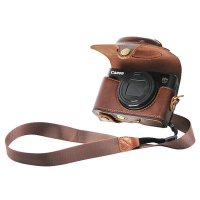 BEADY Camera Case for Canon PowerShot SX720 SX730 and SX740 PU Leather Protective Cover with Shoulder Brown HS, HS, HS, Strap,