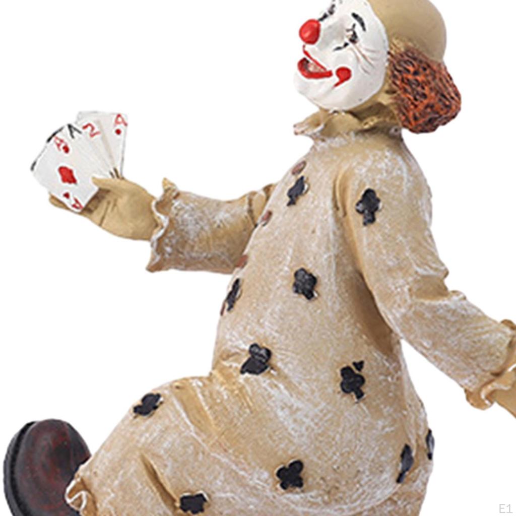 Clown Figure Statue Sculpture Collection Statuette Desk Ornament for Table Decoration Cabinet