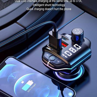 A8-A18 Bluetooth Car FM Transmitter & Dual USB PD Charger 3.1A