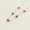 Collana a Quattro Foglioline e Cinque Fiori Double-sided in Acciaio al Titanio - Choker di Lusso Premium da Donna