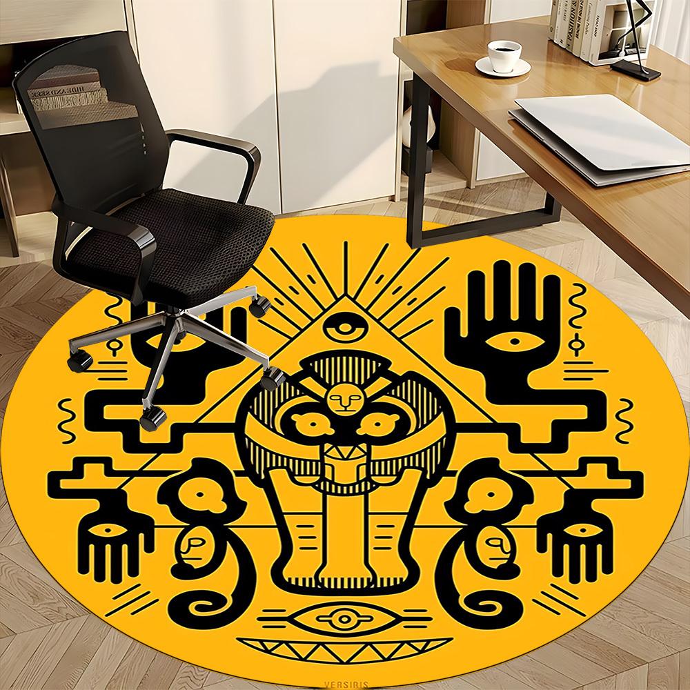 1pc Art Eyes Hands Office Round Area Rug, Indoor Mat Suitable For Office, Under Office Chairs Bedroom Living Room Home Decor, Room Deco