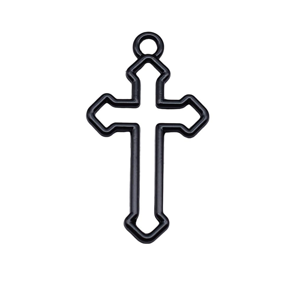 Hollow Cross Charms Multi Color Alloy Pendants For Gothic Christian Jewelry Accessories