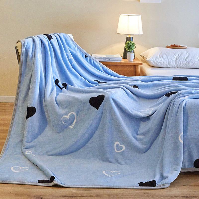 Thick Blanket New Printed Autumn Winter Warm Flannel Bed Sheet Coral Fleece Throw Blanket