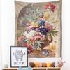 Still Life Flowers Oil Painting Tapestry Wall Hanging Retro Court Style Bohemian Hippie Tapiz Art Home Decor