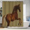 Pferd Duschvorhang Vintage Reitkunst Badezimmer Dekor Western Bauernhaus Duschvorleger Rustikal Wildpferd Muster Waschbar