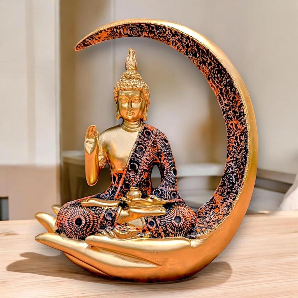 Big Meditating Moon Buddha Statue Showpiece