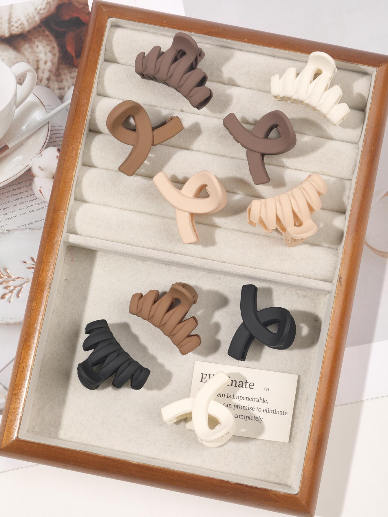 

Набор из 10 маленьких розовых зажимов-крабиков, матовые крошечные зажимы-крабики в виде цветков для женщин и девушек, 5 стилей, нескользящие для тонких, средних, тонких волос