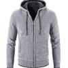 Men  Knitted Sweater Sweater Hooded Hood Zipper Cardigan