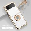 Suitable for Samsung Galaxy Z Flip6 Electroplated Mobile Phone Case ZFlip3 Ring Bracket Magnetic Car Protection Case