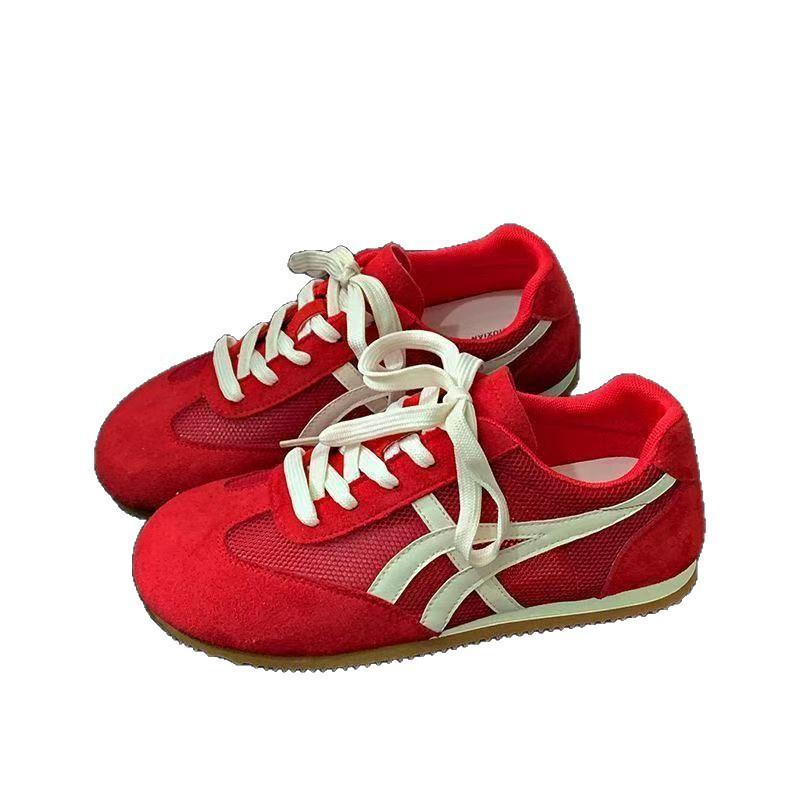 Mesh breathable German training shoes women's autumn new lightweight student versatile flat-bottomed casual sports board shoes