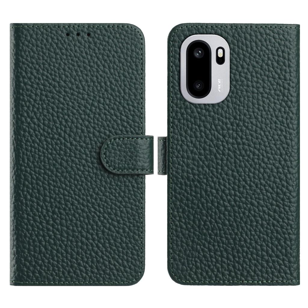 Für OnePlus 15R 5G Hülle Portemonnaie Ständer Litschi-Textur Echtes Rindsleder Klapphandyhülle