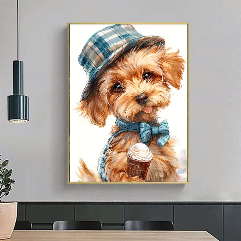 5d DIY Diamond Painting Cross Stitch Cute Pet Puppy Diamond Embroidery Mosaic Full Round Drill Home Decor Arts