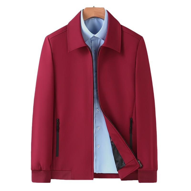 Men's Plus Size Lapel Business Casual Jacket for Dad - Spring & Autumn