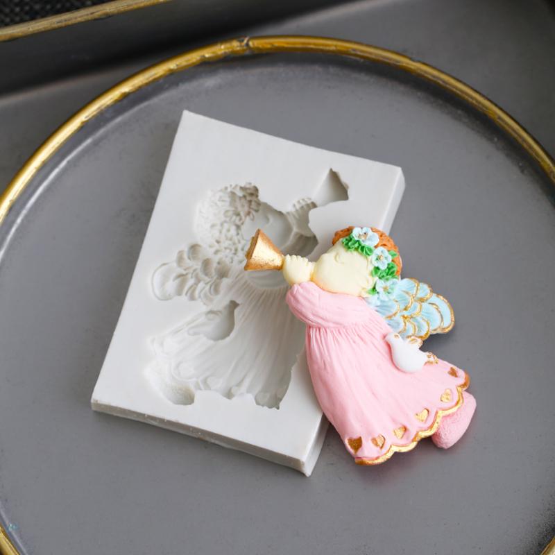 3D Religious Praying Angel Baby Silicone Mould Fondant Sugar Craft Cake Mold DIY 3D Religious Praying Angel Baby Silicone Mould Fondant Sugar Craft Cake Mold DIY