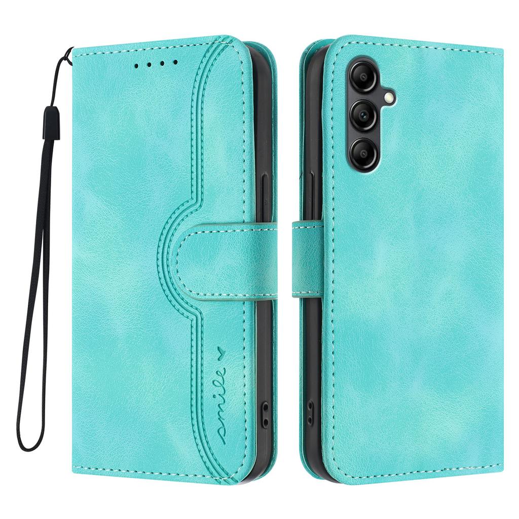 For Samsung Galaxy A17 5G/A17 4G/A26 5G/A16 5G/A16 4G Leather Case Wallet Stand Smile Imprinted Phone Cover with Strap